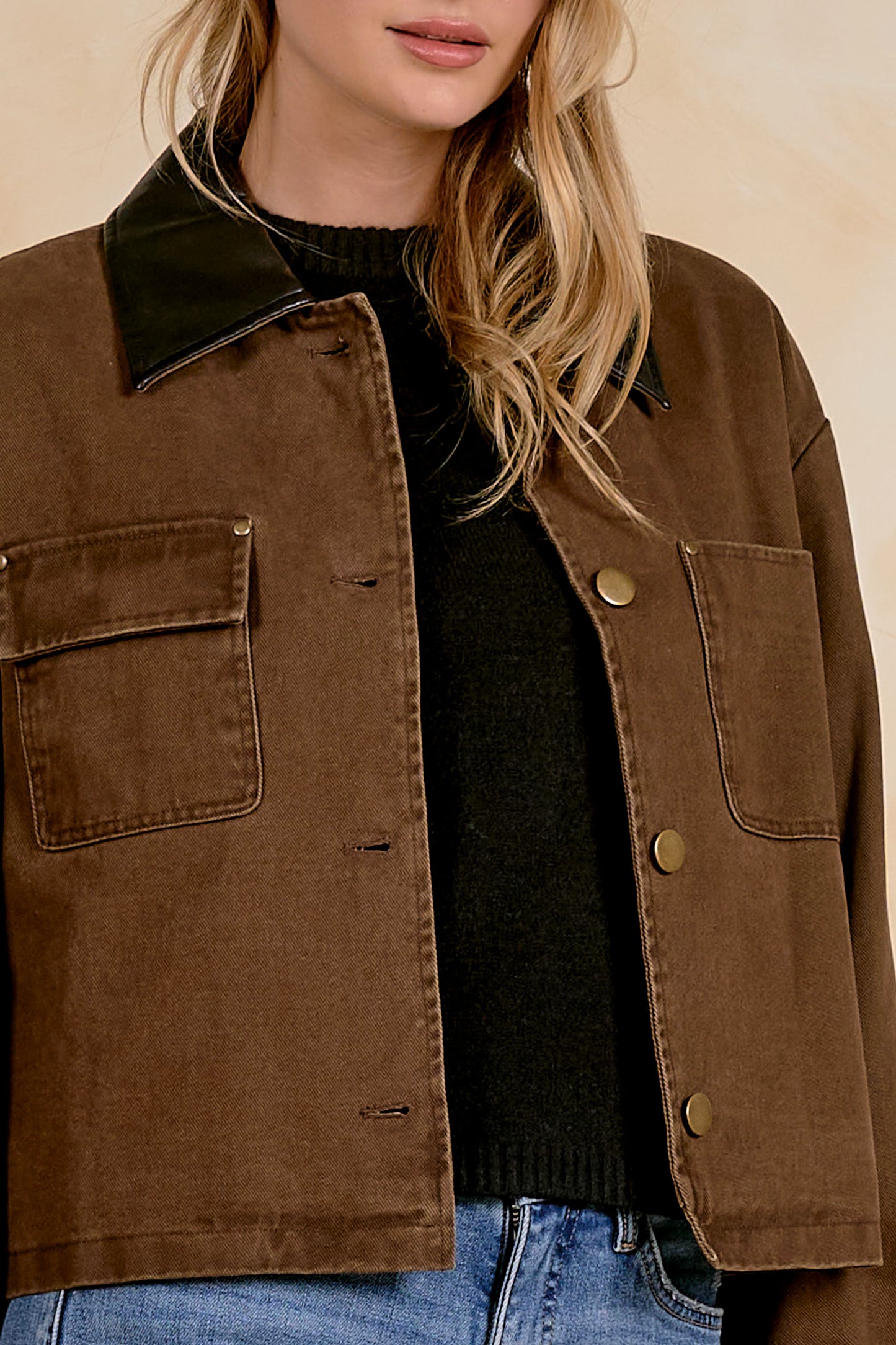 Mercer Leather Collar Jacket