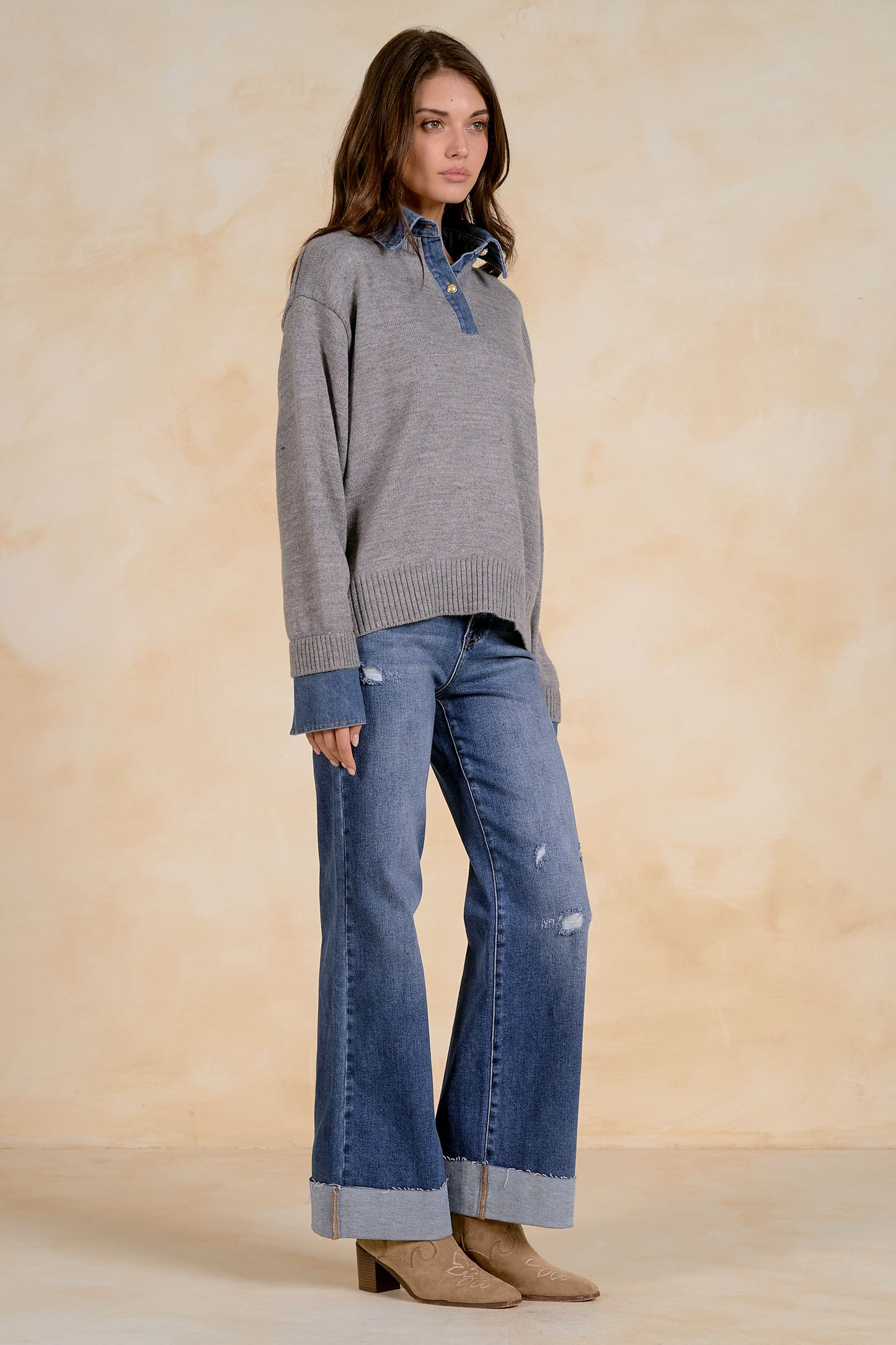 Collared Grey Sweater