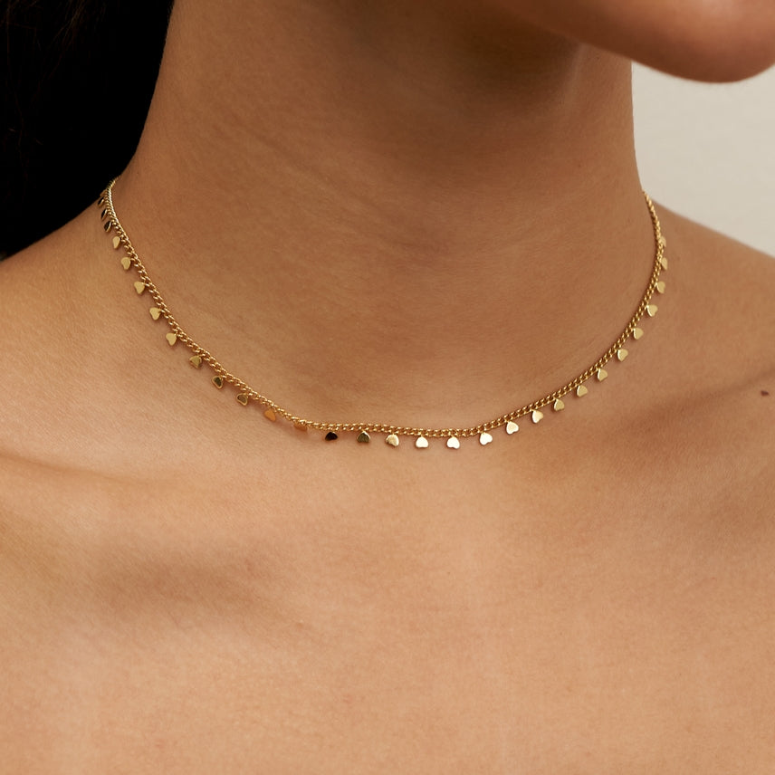 Dainty Heart Choker Necklace