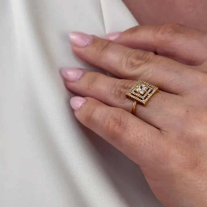 Princess Cut Squared Top Ring