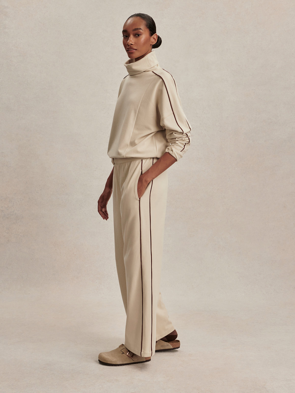 Brushed Rib Wide Leg Pant 30"