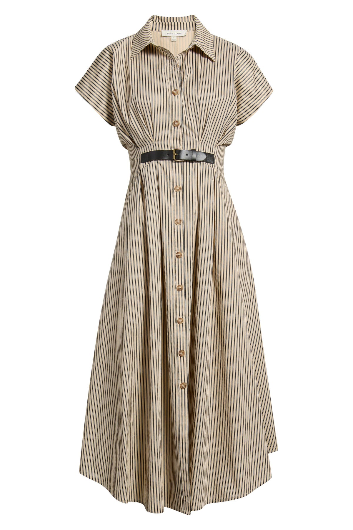Stripe Belted Shirt Dress