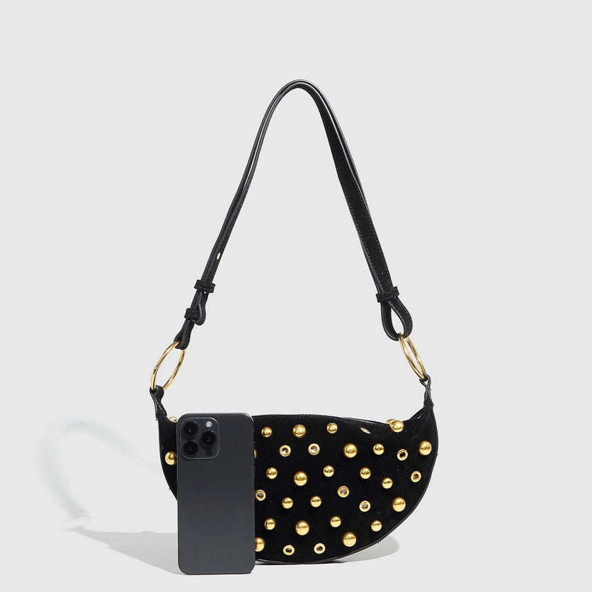 Studded Polka Shoulder Bag