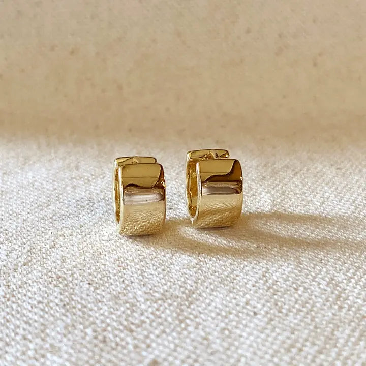 Chunky Flat Clicker Hoop Earrings