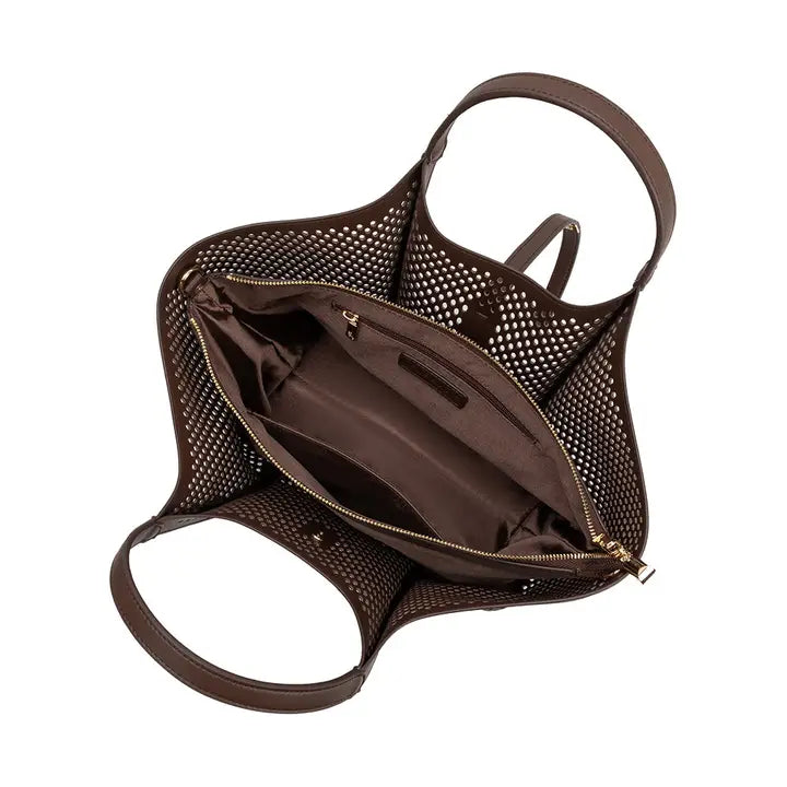 Malia Laser Cut Tote Bag