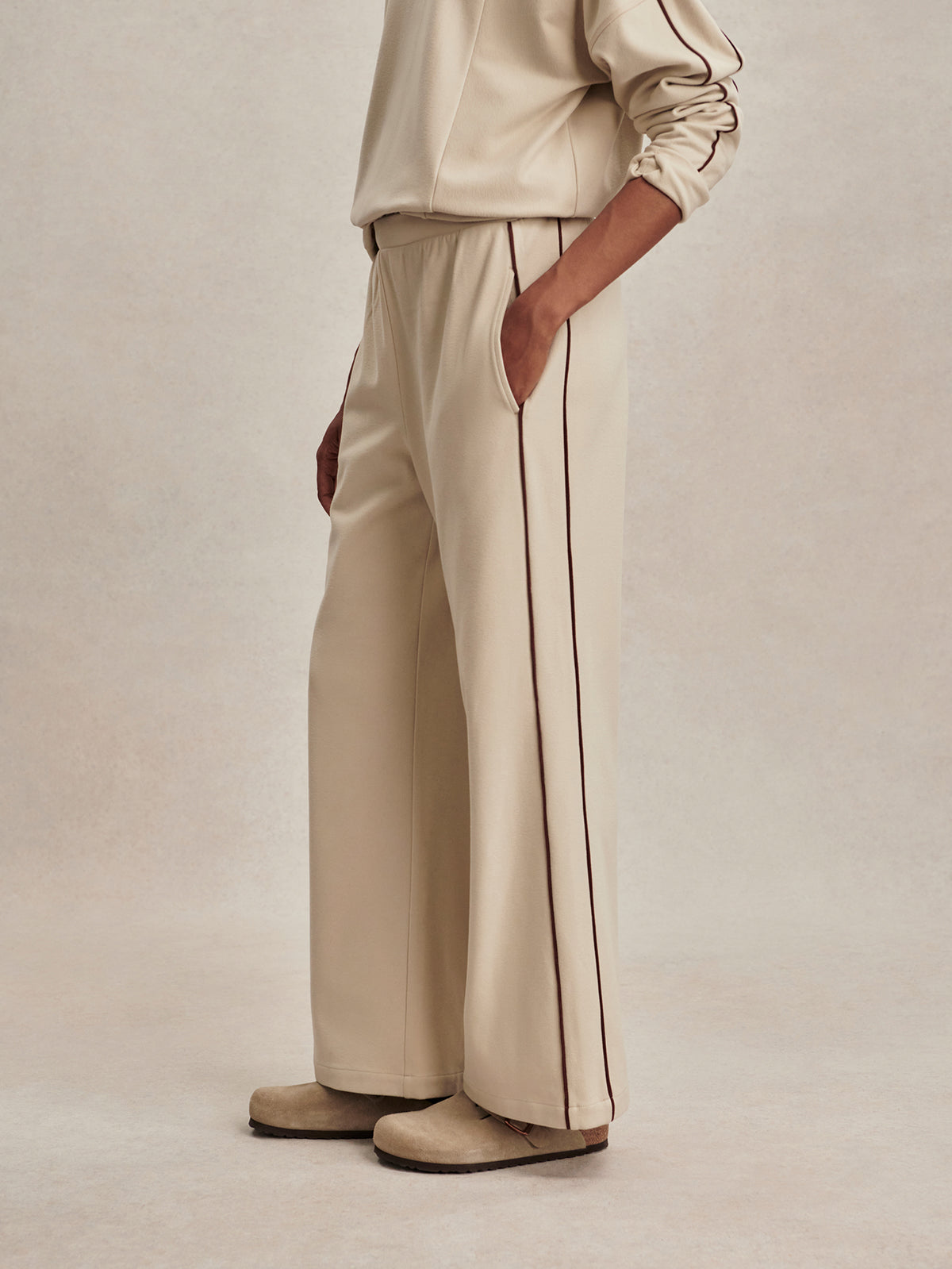 Brushed Rib Wide Leg Pant 30"