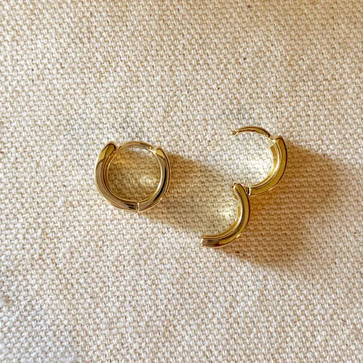 Chunky Flat Clicker Hoop Earrings