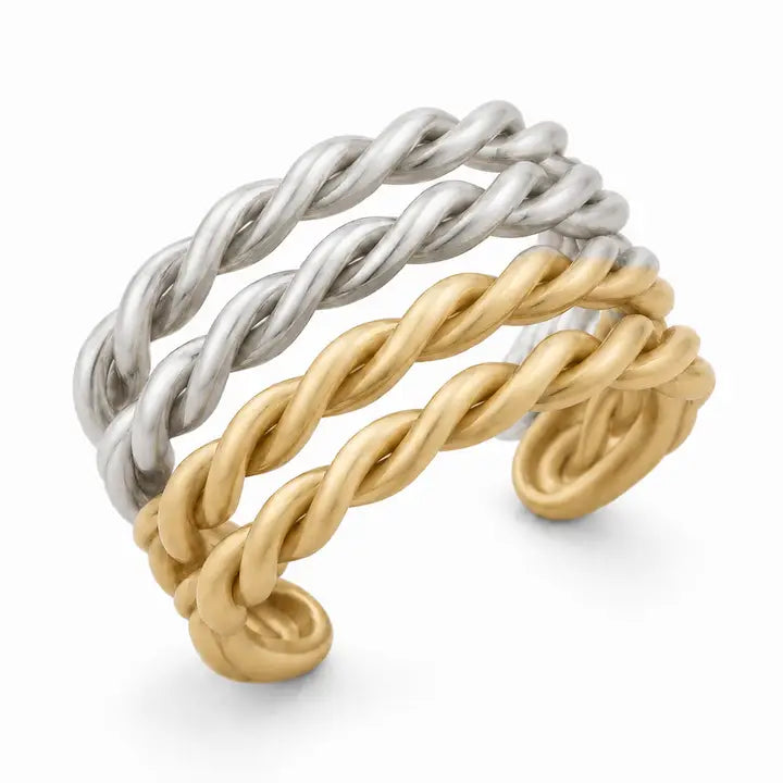Two-Tone Twisted Ring