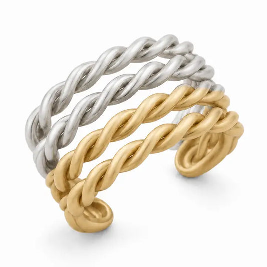 Two-Tone Twisted Ring