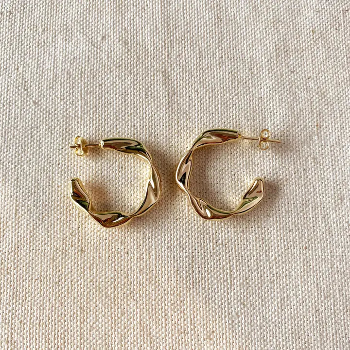 Crimped Half-Hoop Earrings