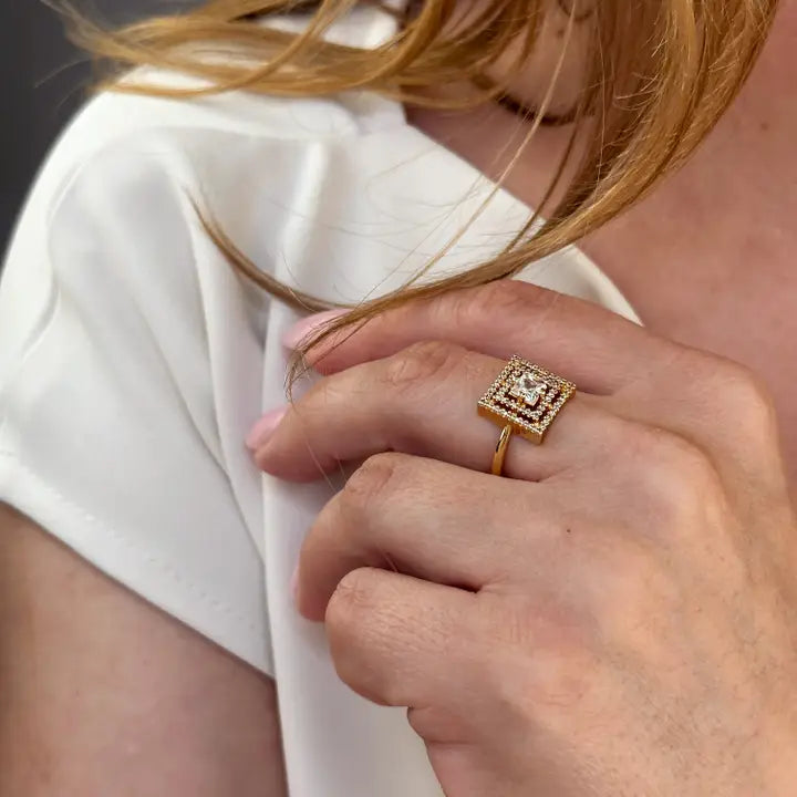 Princess Cut Squared Top Ring