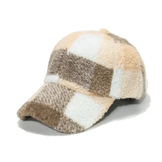 Plaid Sherpa Baseball Cap