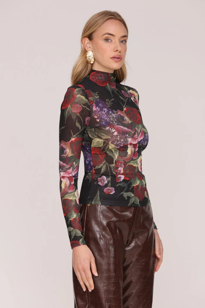 Portofino Rose Mesh Mockneck