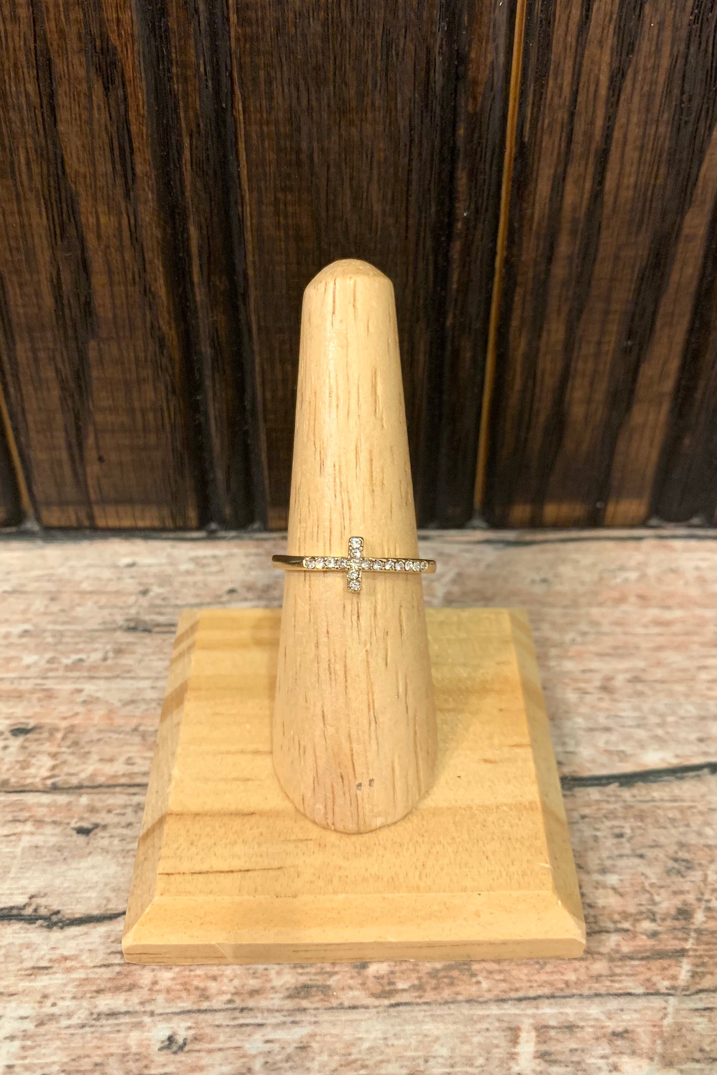 Side Cross Bling Ring
