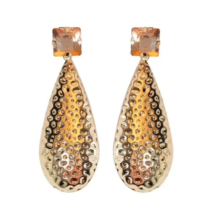 Rose Bubbles Hammered Earrings