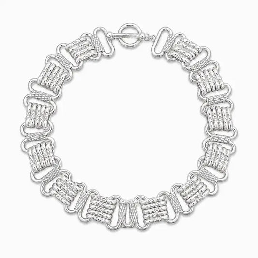 Vintage Looking Textured Collar Necklace