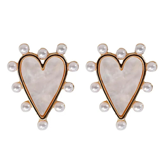 Pearl Studded Heart Earring