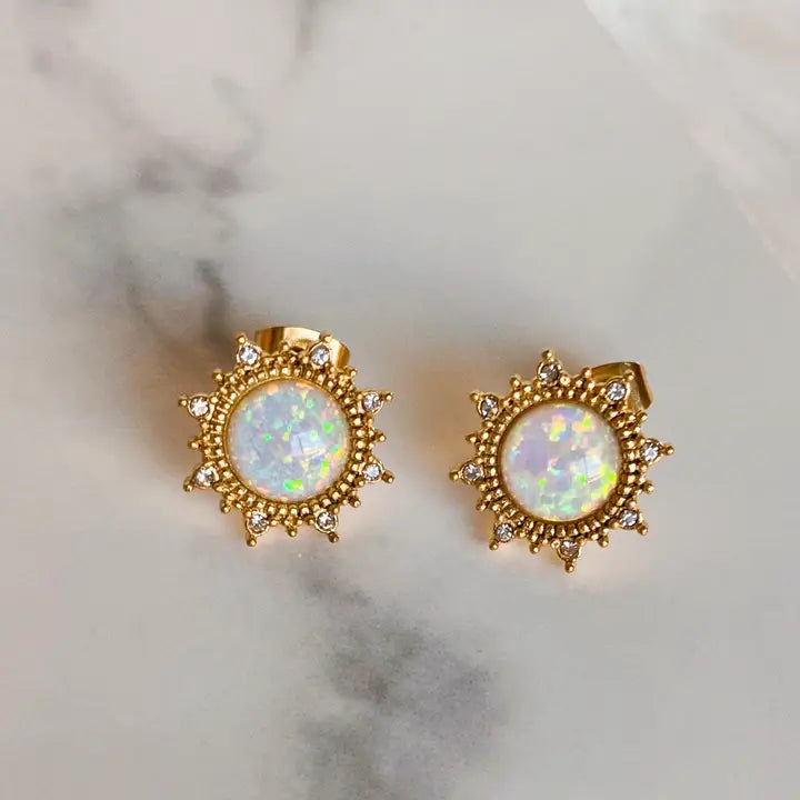 Soleil Opal Sun Studs