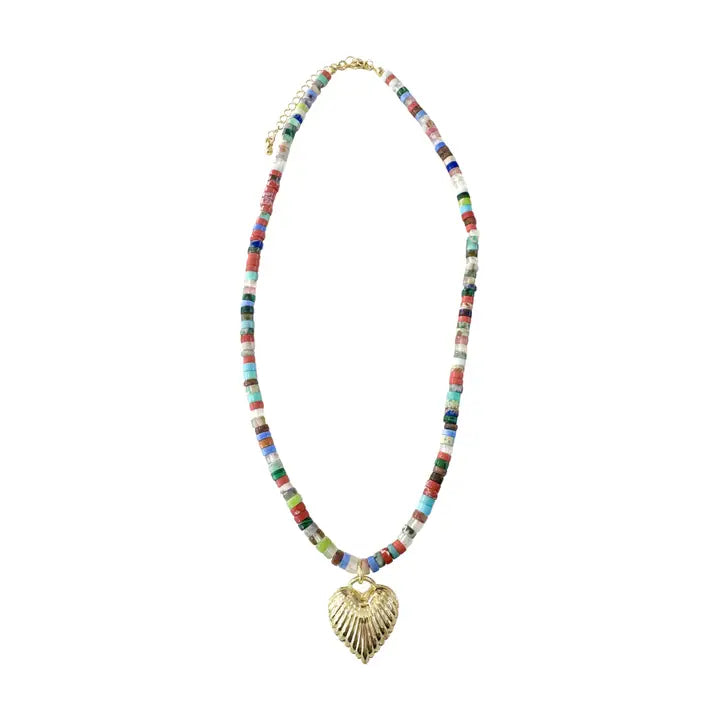 Dina Beaded Heart Necklace