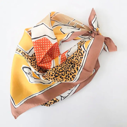 Indie Mixed Pattern Horse Square Scarf
