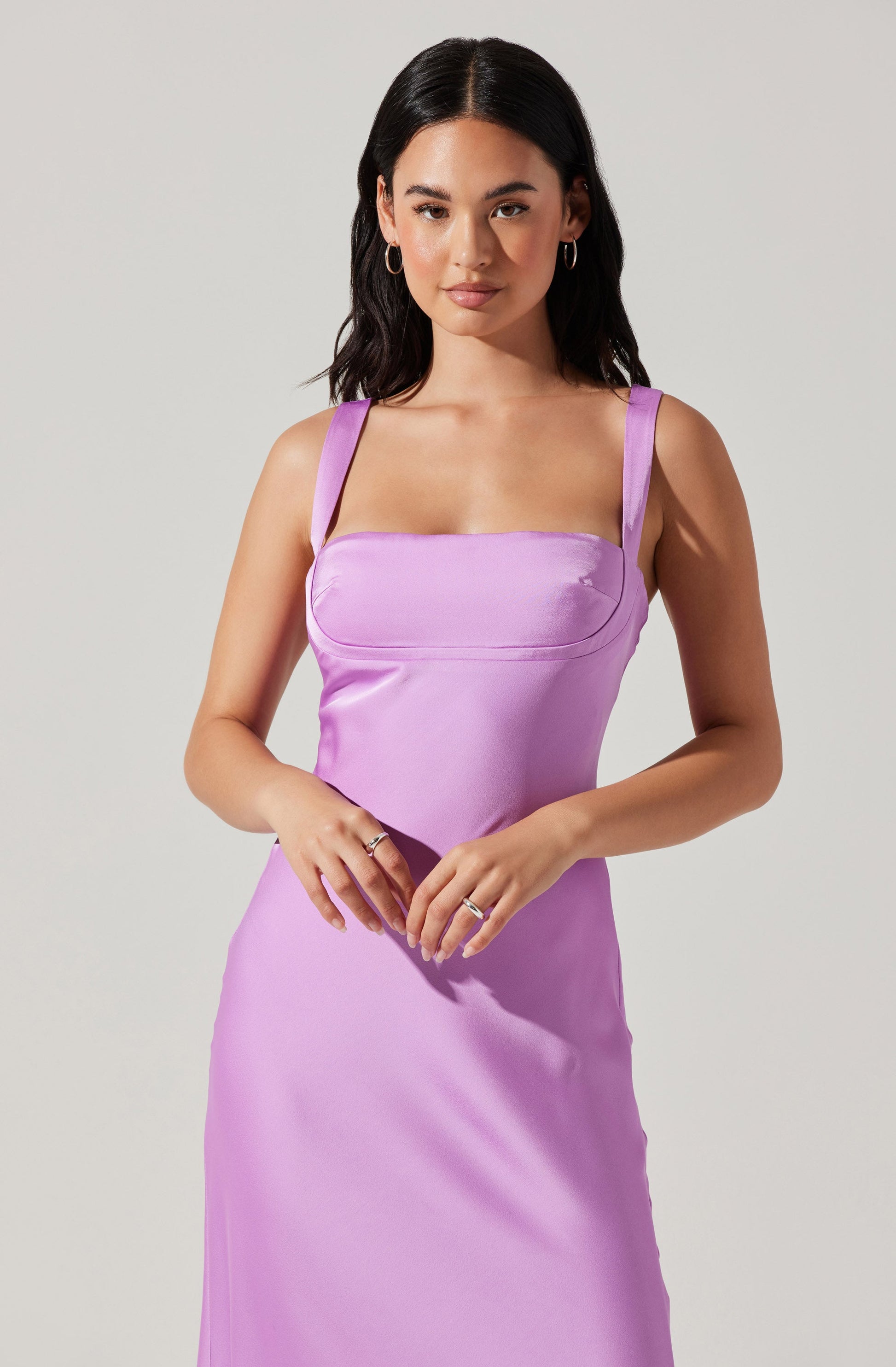 stacie satin maxi dress ASTR the Label | Stacie Satin Maxi Dress in Lilac