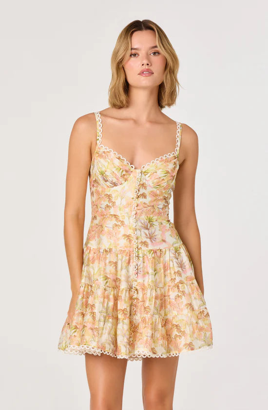 Tazia Scalloped Mini Dress