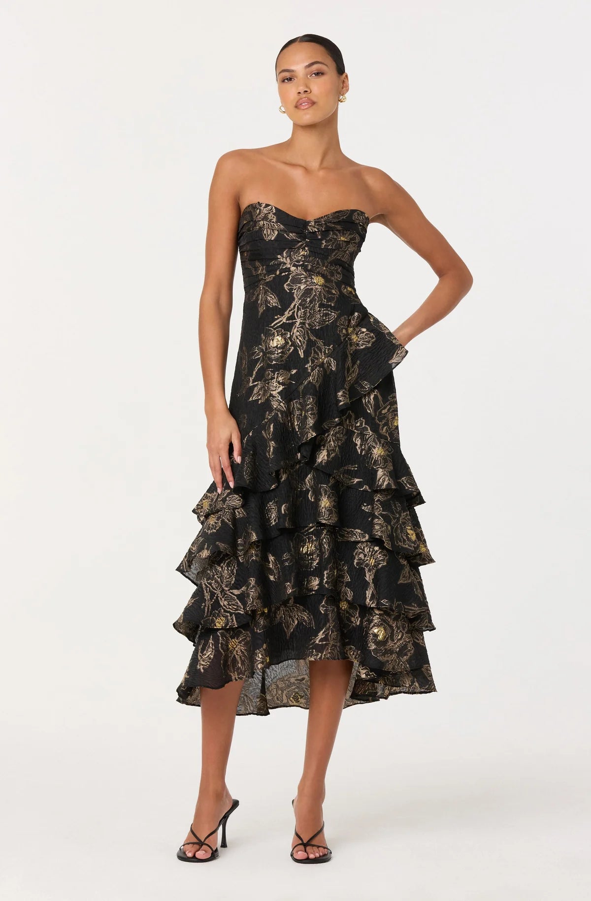 Marysia Metallic Midi Dress