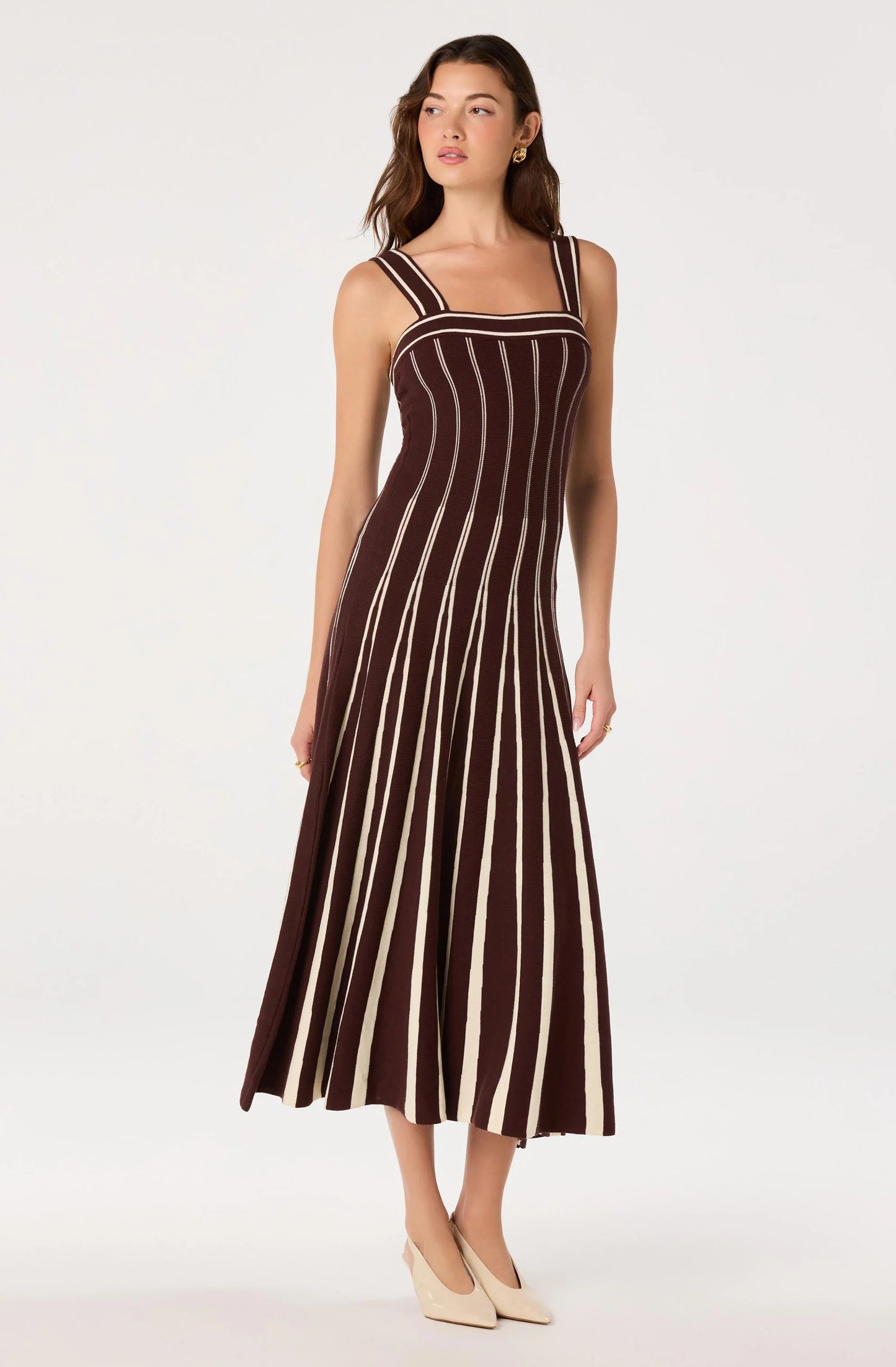 Marlen Striped Knit Maxi Dress