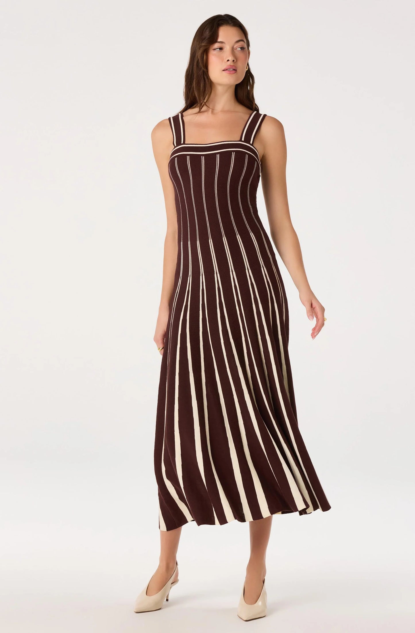 Marlen Striped Knit Maxi Dress