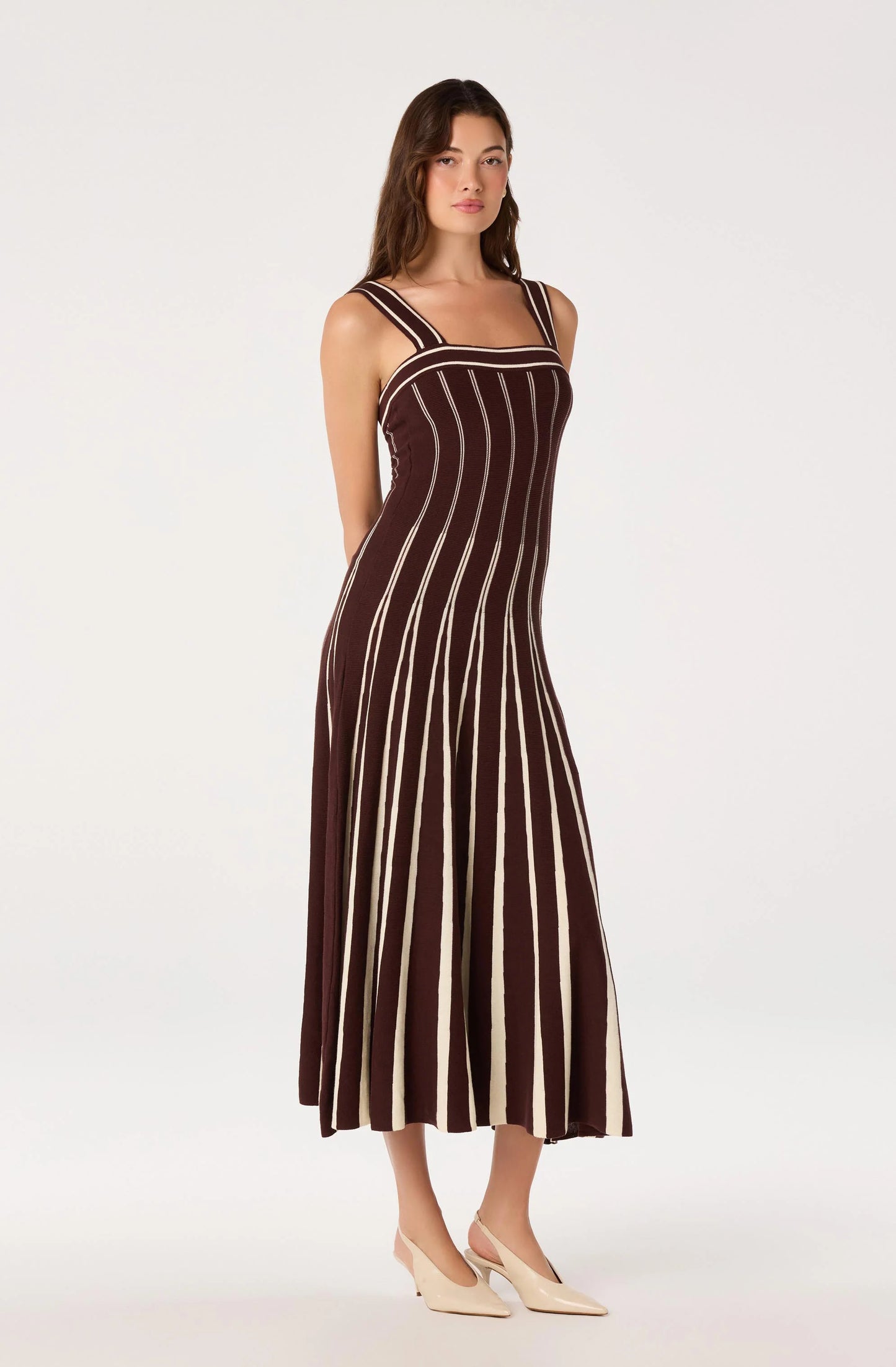 Marlen Striped Knit Maxi Dress