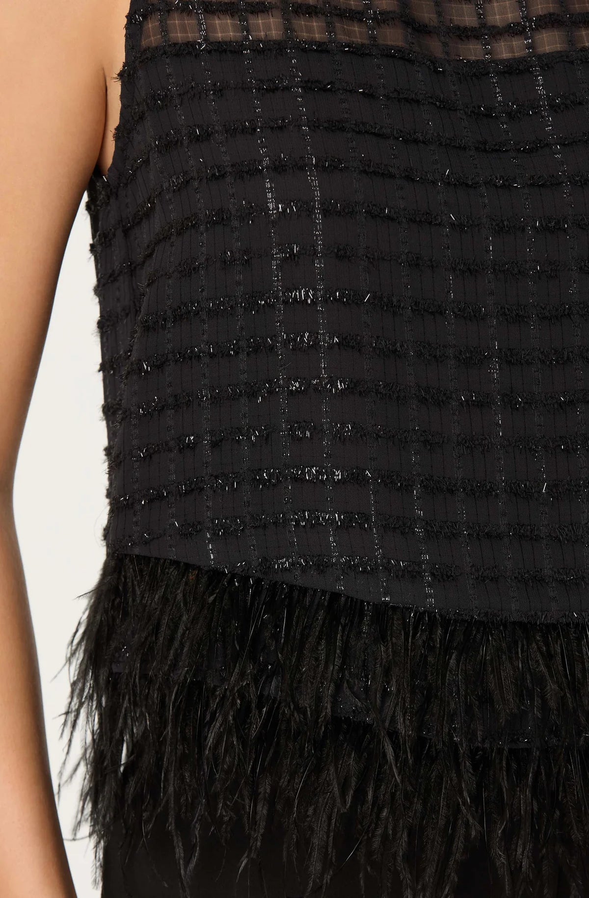 Etheos Metallic Feather Top