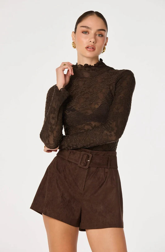 Kyra Sheer Mock Neck Top