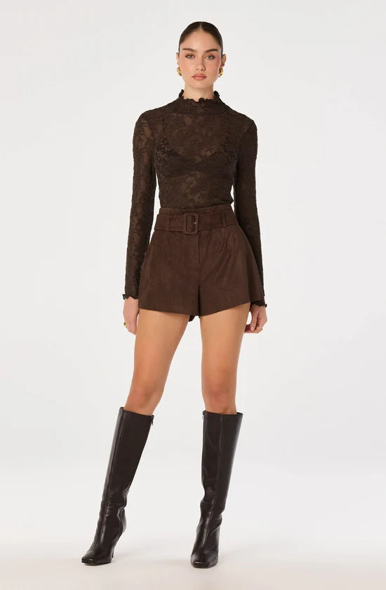 Kyra Sheer Mock Neck Top