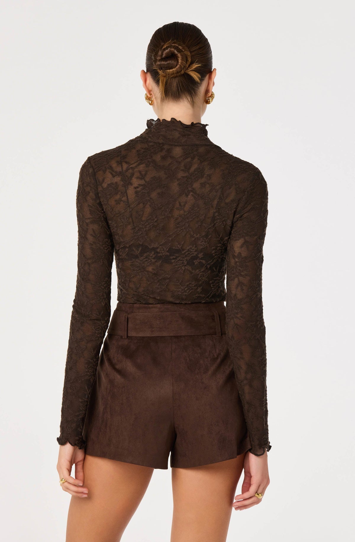Kyra Sheer Mock Neck Top