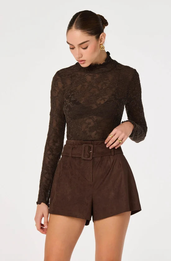 Kyra Sheer Mock Neck Top