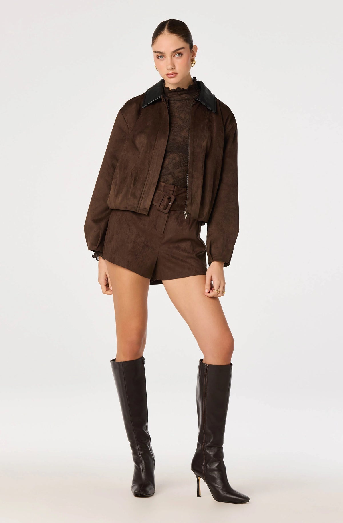 Raevin Suede Bomber Jacket