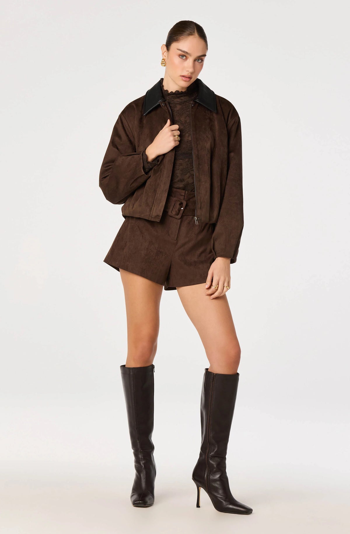 Raevin Suede Bomber Jacket