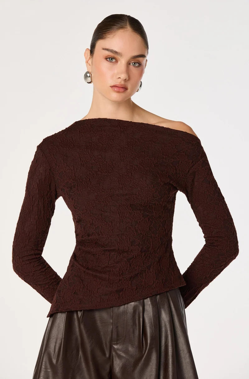 Miah Lace Off-Shoulder Top