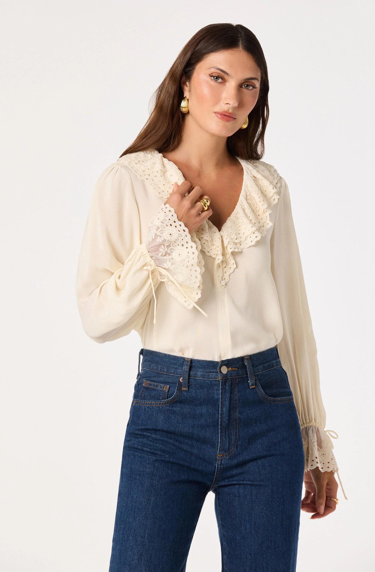 Christy Ruffle V-Neck Blouse