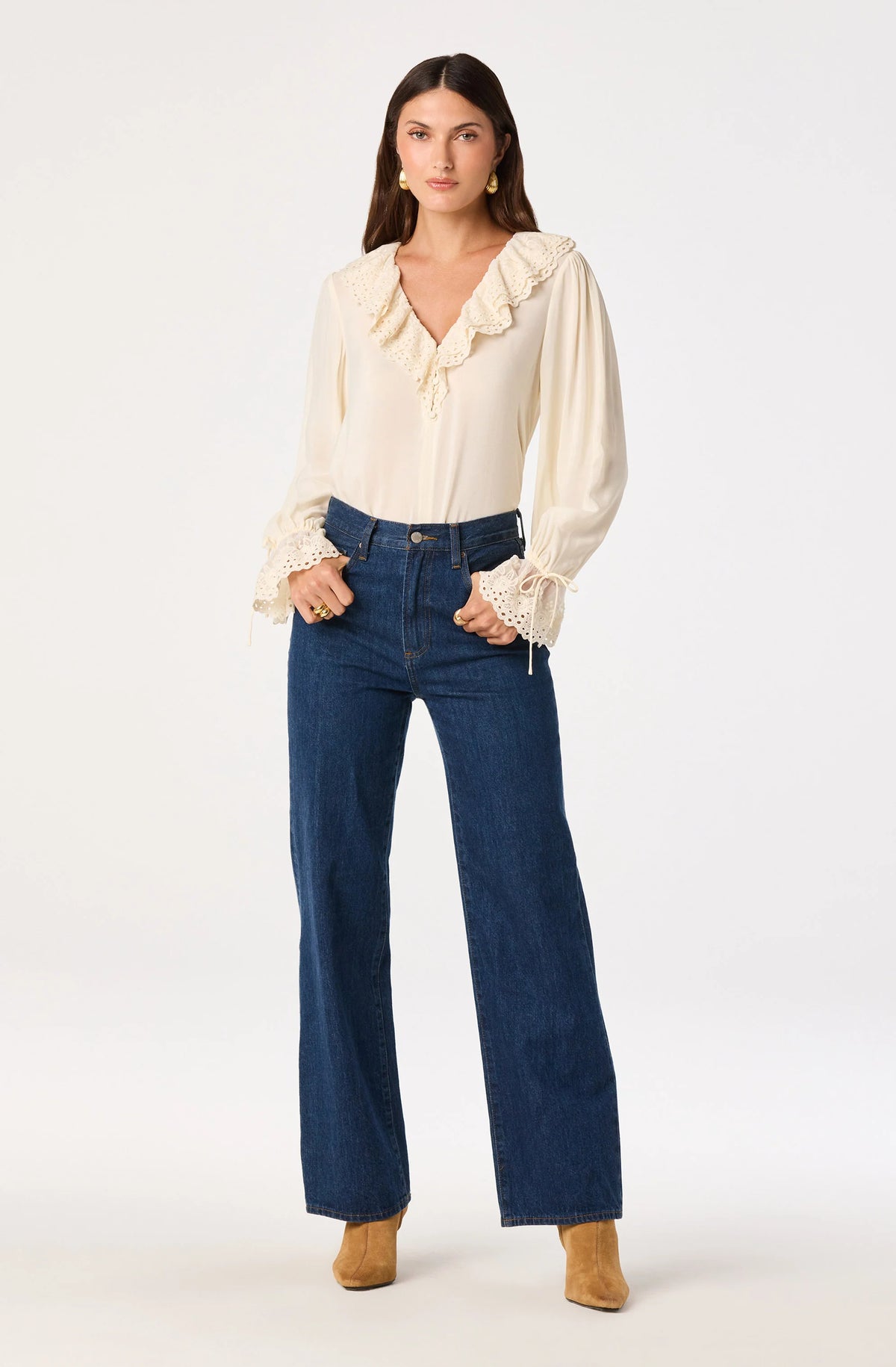 Christy Ruffle V-Neck Blouse