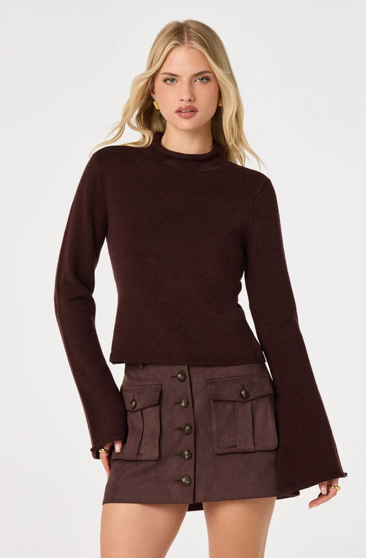 May Bell Sleeve Mock Sweater