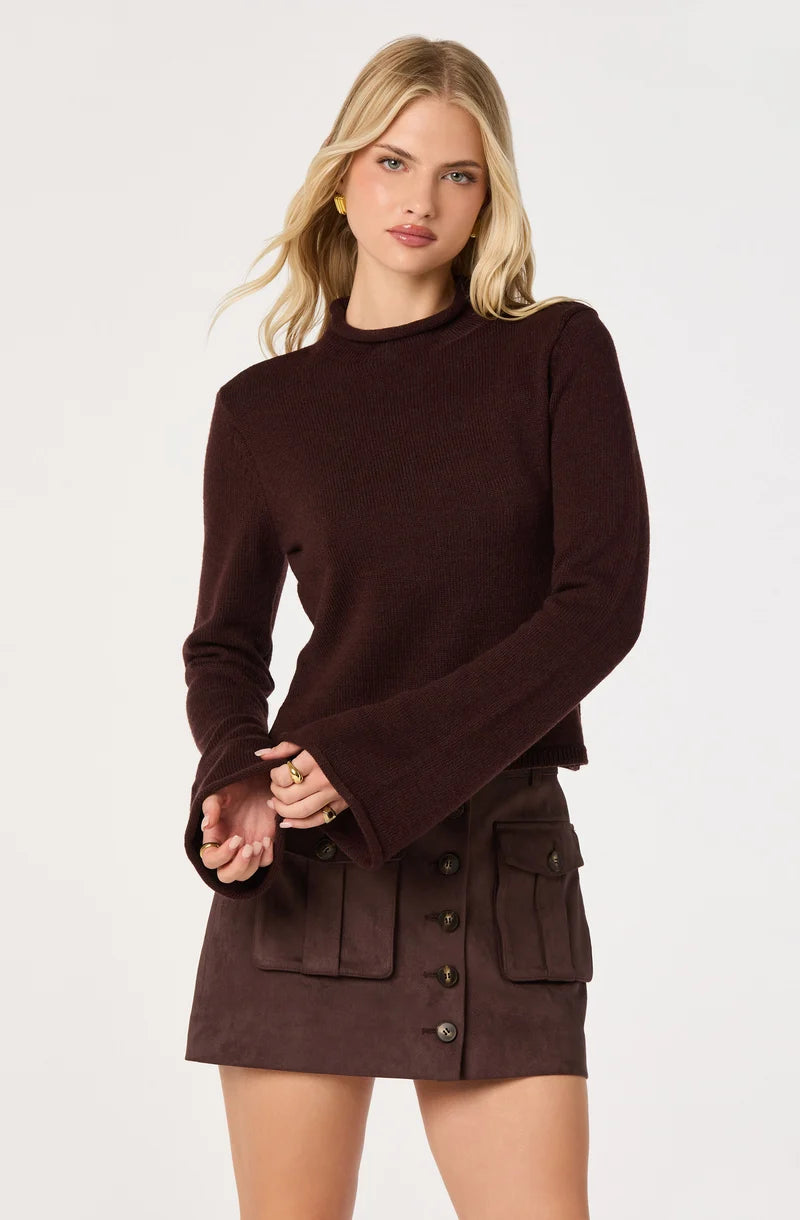 May Bell Sleeve Mock Sweater