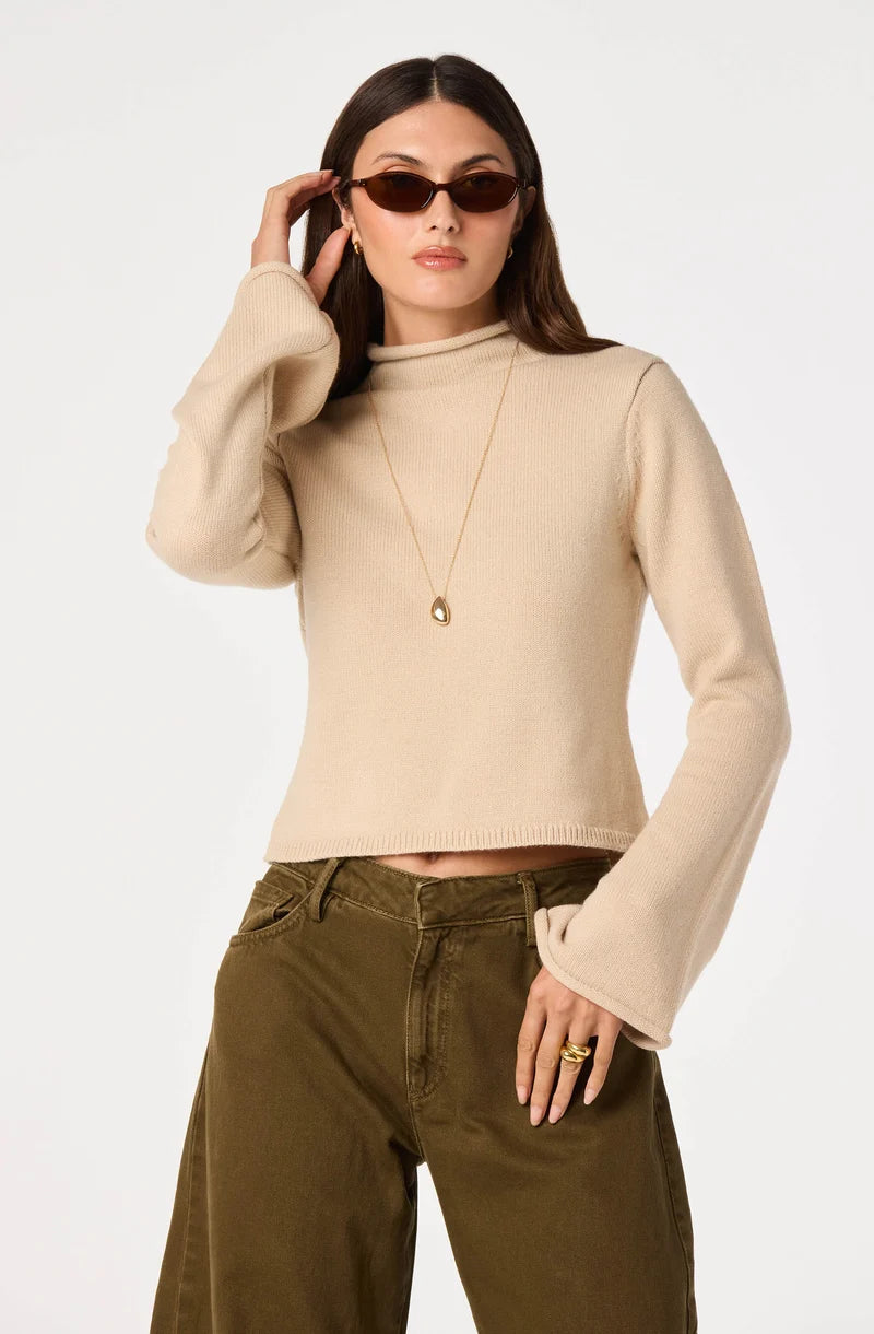 May Bell Sleeve Mock Sweater