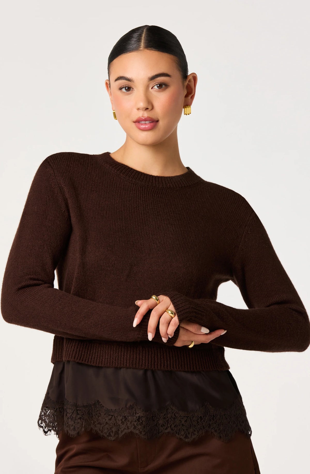 Juliette Mixed Media Lace Sweater