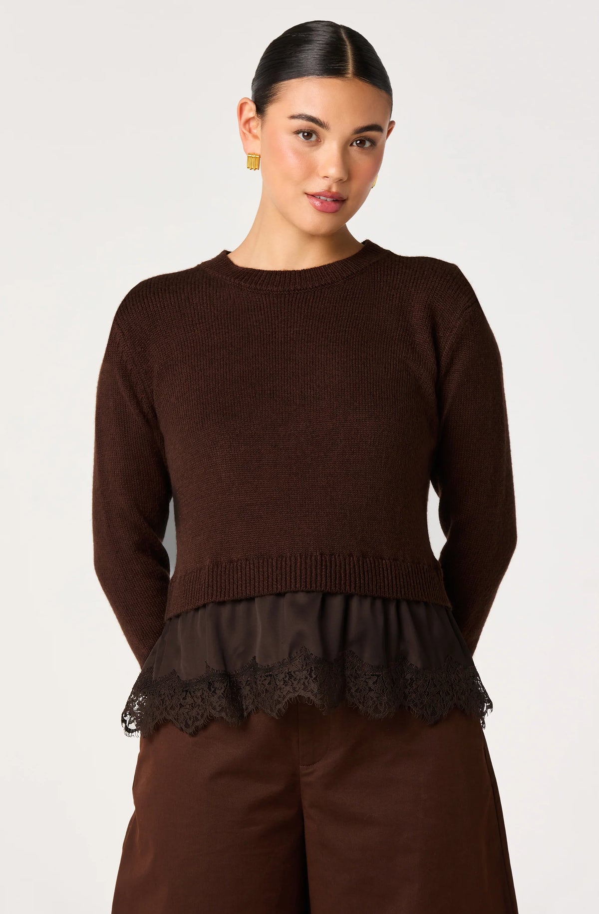 Juliette Mixed Media Lace Sweater