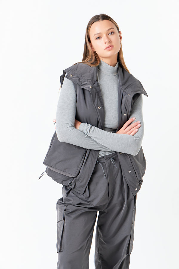 Grey Lab Snap Button Vest