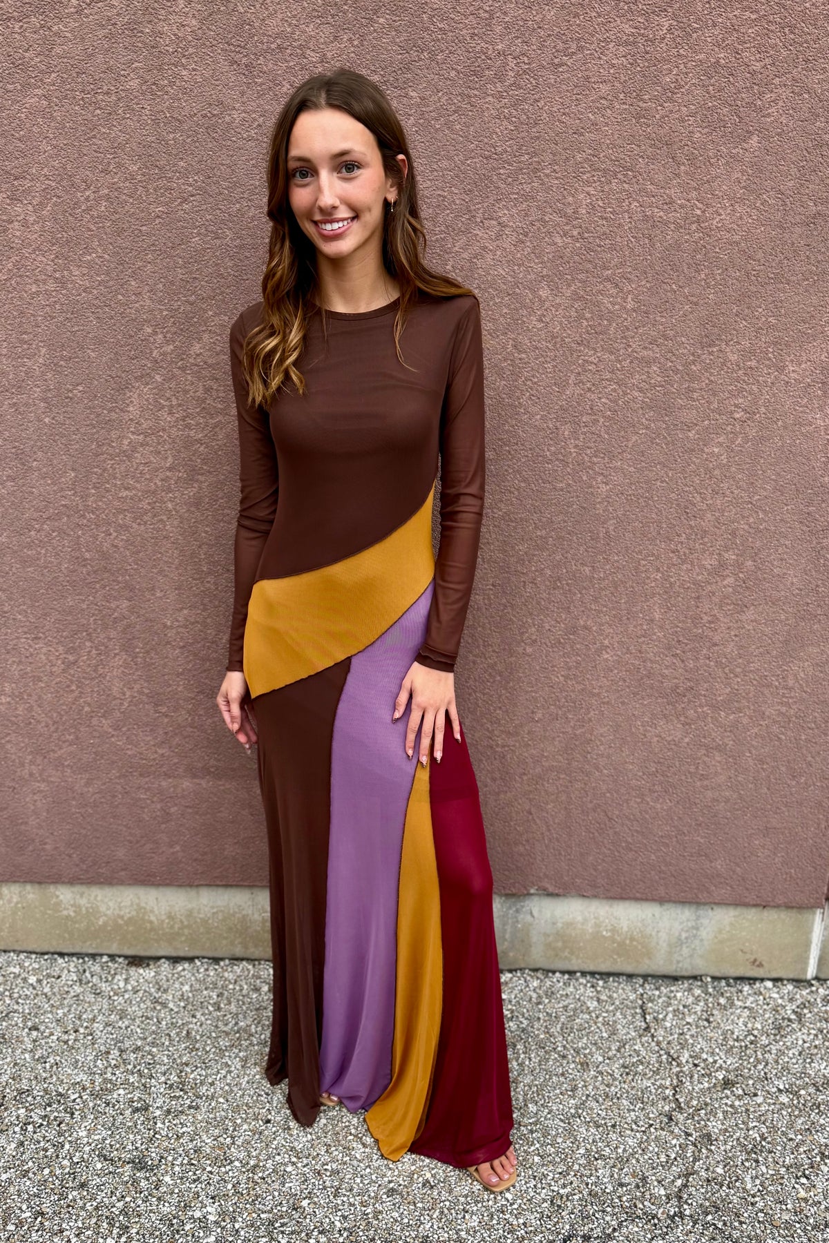 Sunset Mesh Maxi Dress