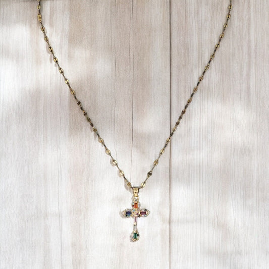 Mosaic Cross Necklace