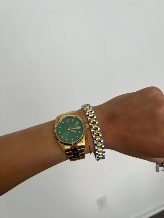 Diamond 2 Tone Watch Bracelet