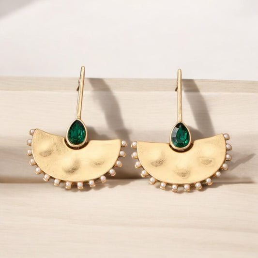 Green Geo Earrings